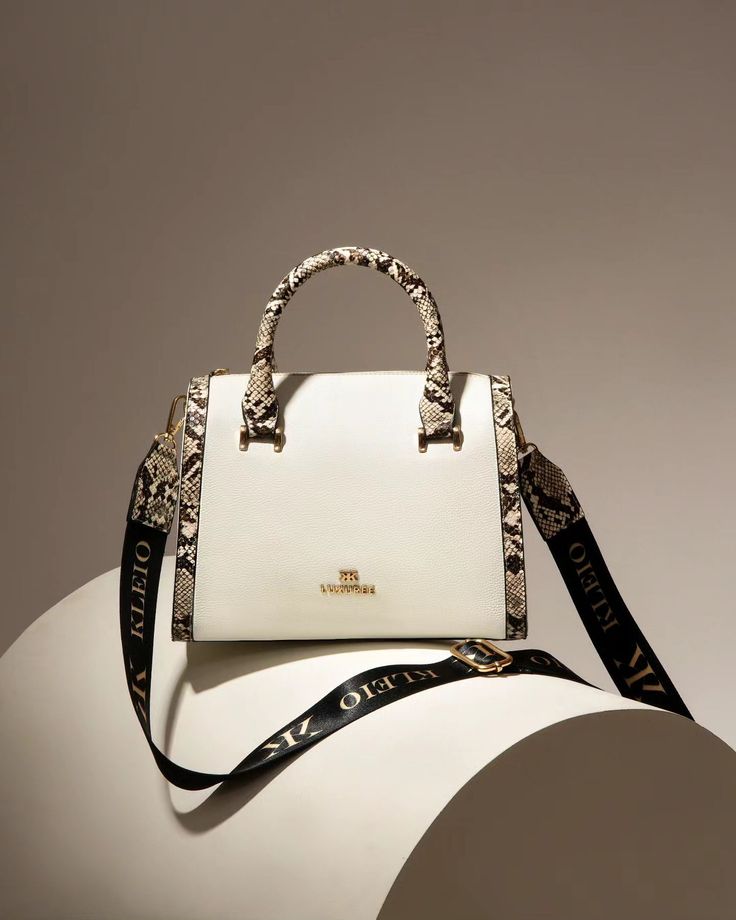 Ivory Contrast-Trim Mini Handbag