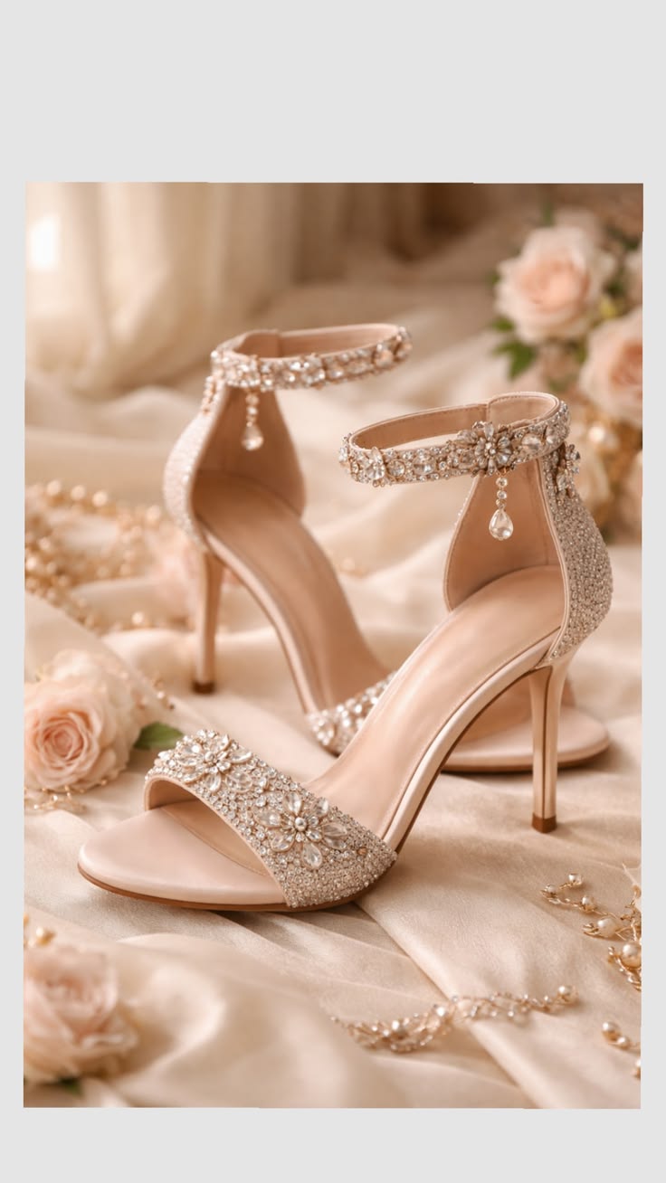 Blush Pearl-Detail Evening Sandals