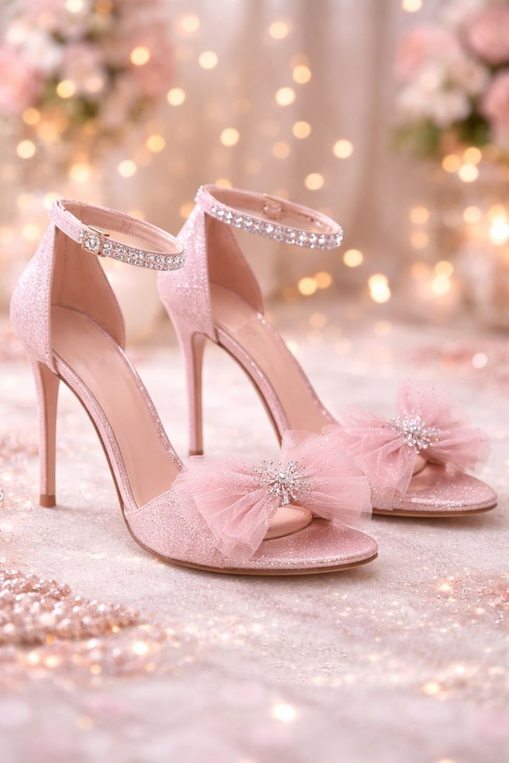 Blush Royale Feather-Detail Heels