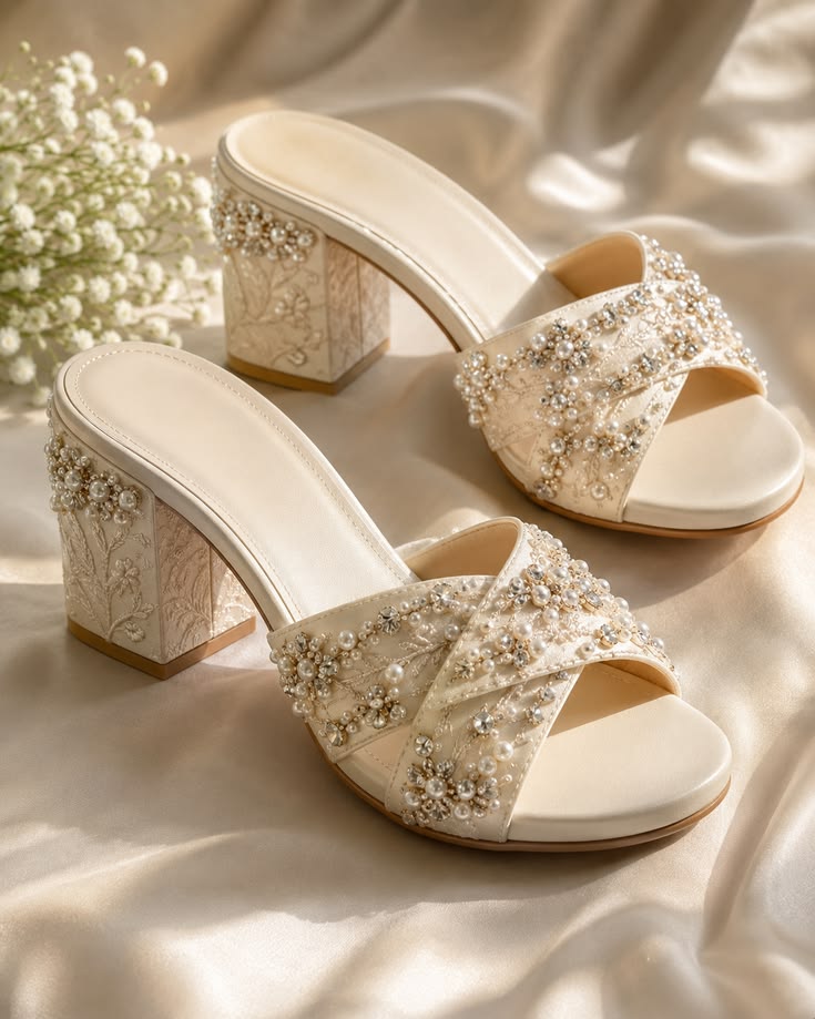 Luxury Ivory Pearl Bridal Heels